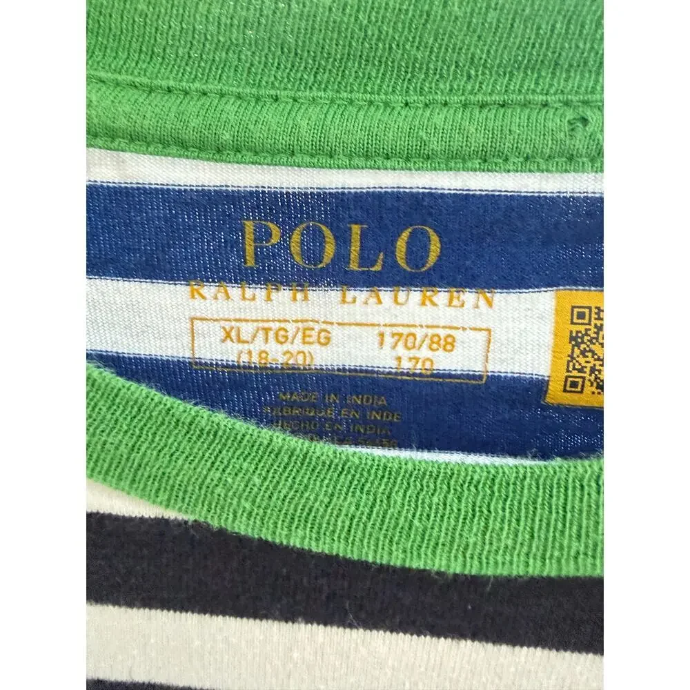 Polo Ralph Lauren Boys XL 18-20 Striped Colorblock Tee